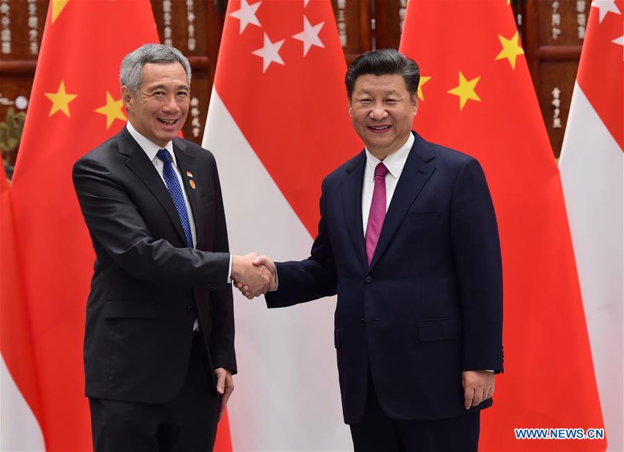 (G20 SUMMIT)CHINA-HANGZHOU-XI JINPING-SINGAPORE-LEE HSIEN LOONG-MEETING (CN)