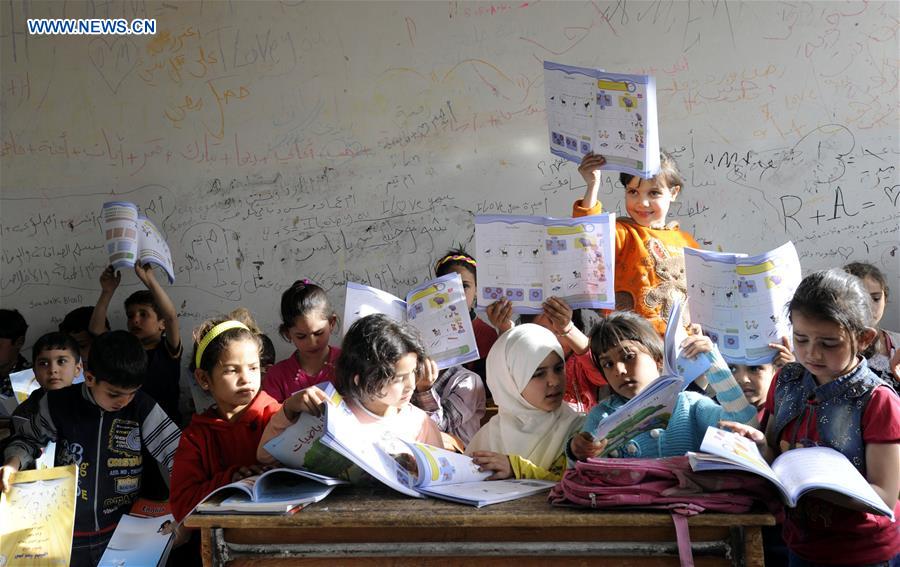 SYRIA-DAMASCUS-DISPLACED KIDS-EDUCATION