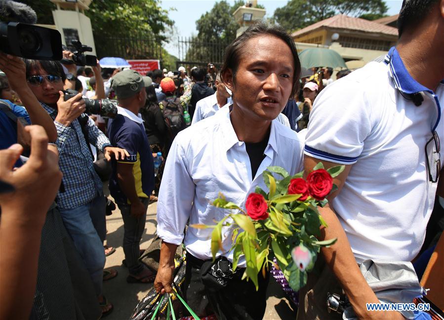 MYANMAR-YANGON-PRISONERS RELEASE