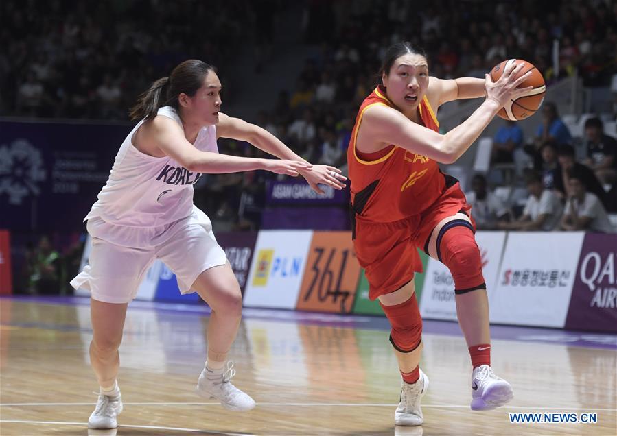 (SP)INDONESIA-JAKARTA-ASIAN GAMES-WOMEN'S BASKETBALL FINAL-CHINA VS COR