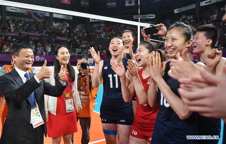 (SP)INDONESIA-JAKARTA-ASIAN GAMES-WOMEN'S VOLLEYBALL FINAL-CHINA VS THAILAND