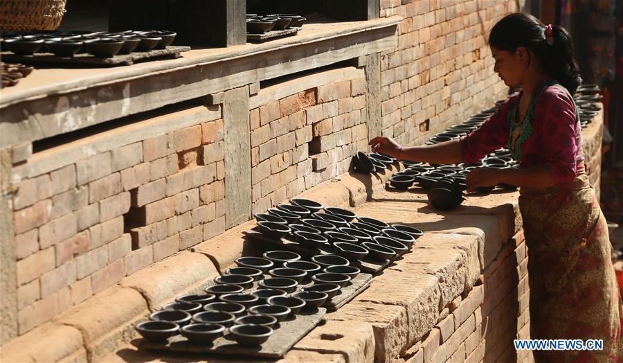 NEPAL-BHAKTAPUR-TIHAR FESTIVAL-POTTERY