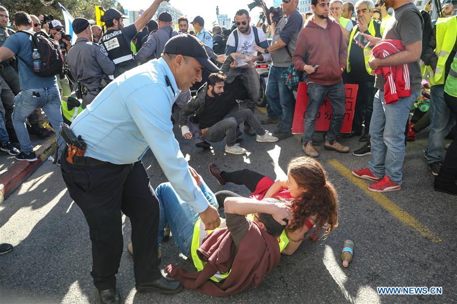 ISRAEL-TEL AVIV-PROTEST-"YELLOW VESTS"