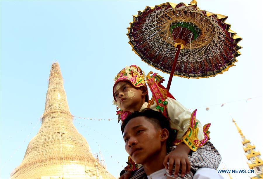 MYANMAR-YANGON-SHINBYU-NOVITIATION CEREMONY