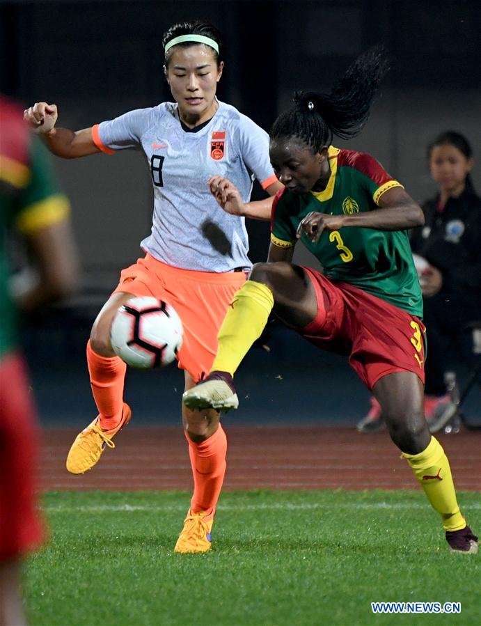 (SP)CHINA-WUHAN-FOOTBALL-INTERNATIONAL WOMEN'S FOOTBALL TOURNAMENT WUHAN 2019 FINAL-CHINA VS CAMEROON