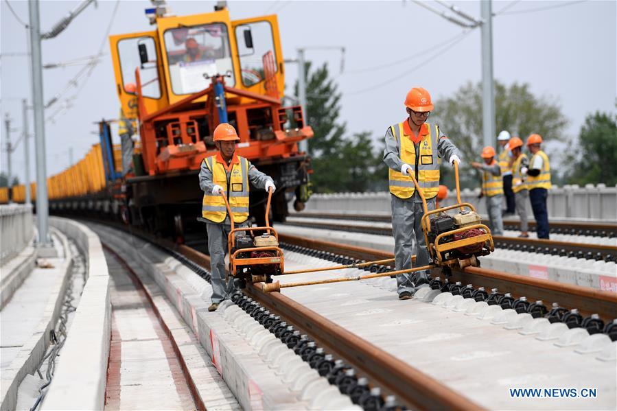 CHINA-ANHUI-ZHENGZHOU-FUYANG RAILWAY-TRACK LAYING (CN)