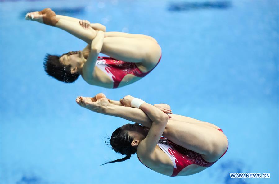 (SP)SOUTH KOREA-GUANGJU-FINA WORLD CHAMPIONSHIPS-WOMEN'S 3M SYNCHRO SPRINGBOARD