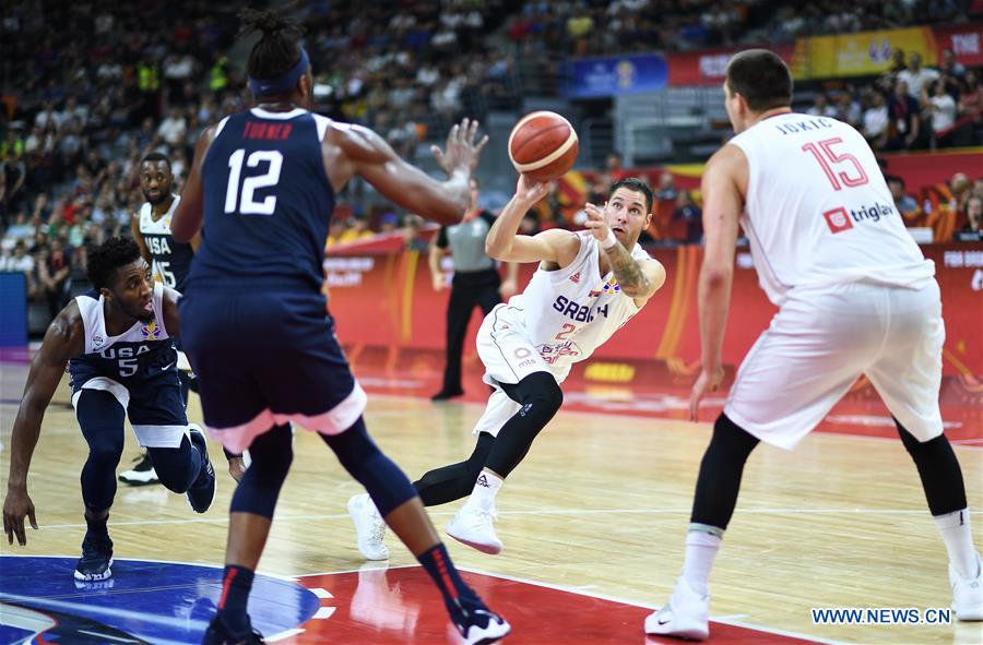 (SP)CHINA-DONGGUAN-BASKETBALL-FIBA WORLD CUP-CLASSIFICAITON GAMES 5-8-THE UNITED STATES VS SERBIA(CN)