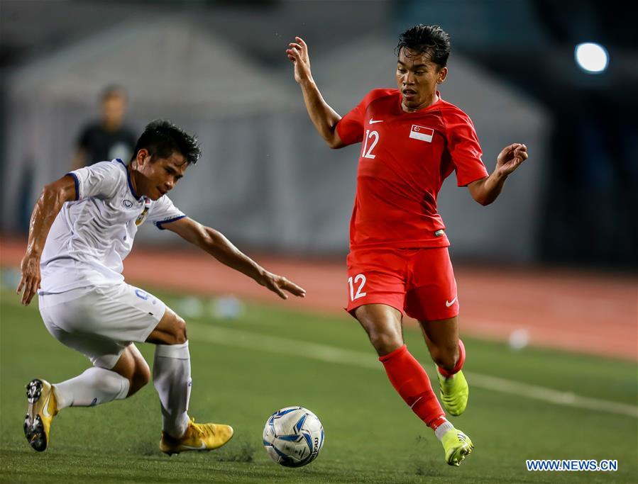 (SP)PHILIPPINES-MANILA-SEA GAMES-SOCCER-SINGAPORE VS LAOS