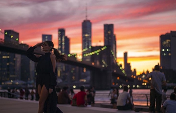 Sunset seen in Brooklyn, New York