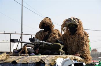 Anti-Israel military parade held in Gaza Strip city of Khan Younis